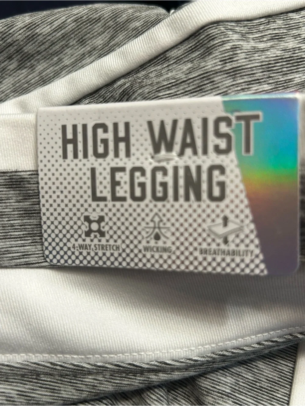NWT-Girls Justice Gray & White Athletic Leggings with Logo Side Stripe